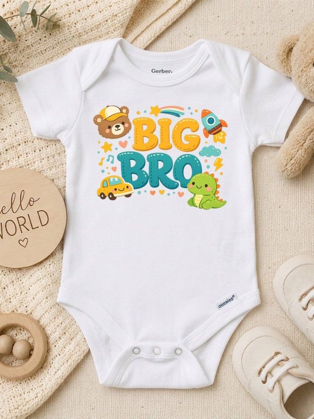 Big Bro Vintage Style Natural Baby Gift ONESIE®